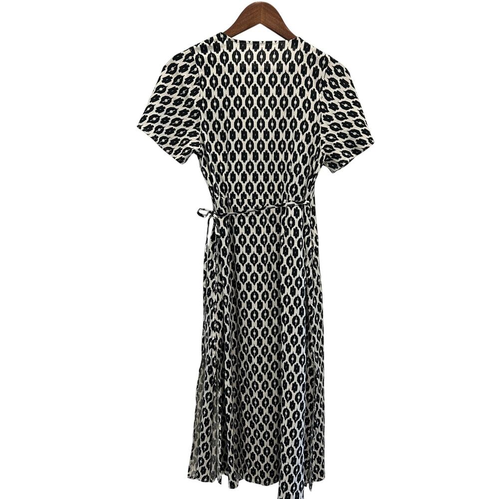 Marine Layer Black and White Printed Wrap Midi Dress - Picture 7 of 9